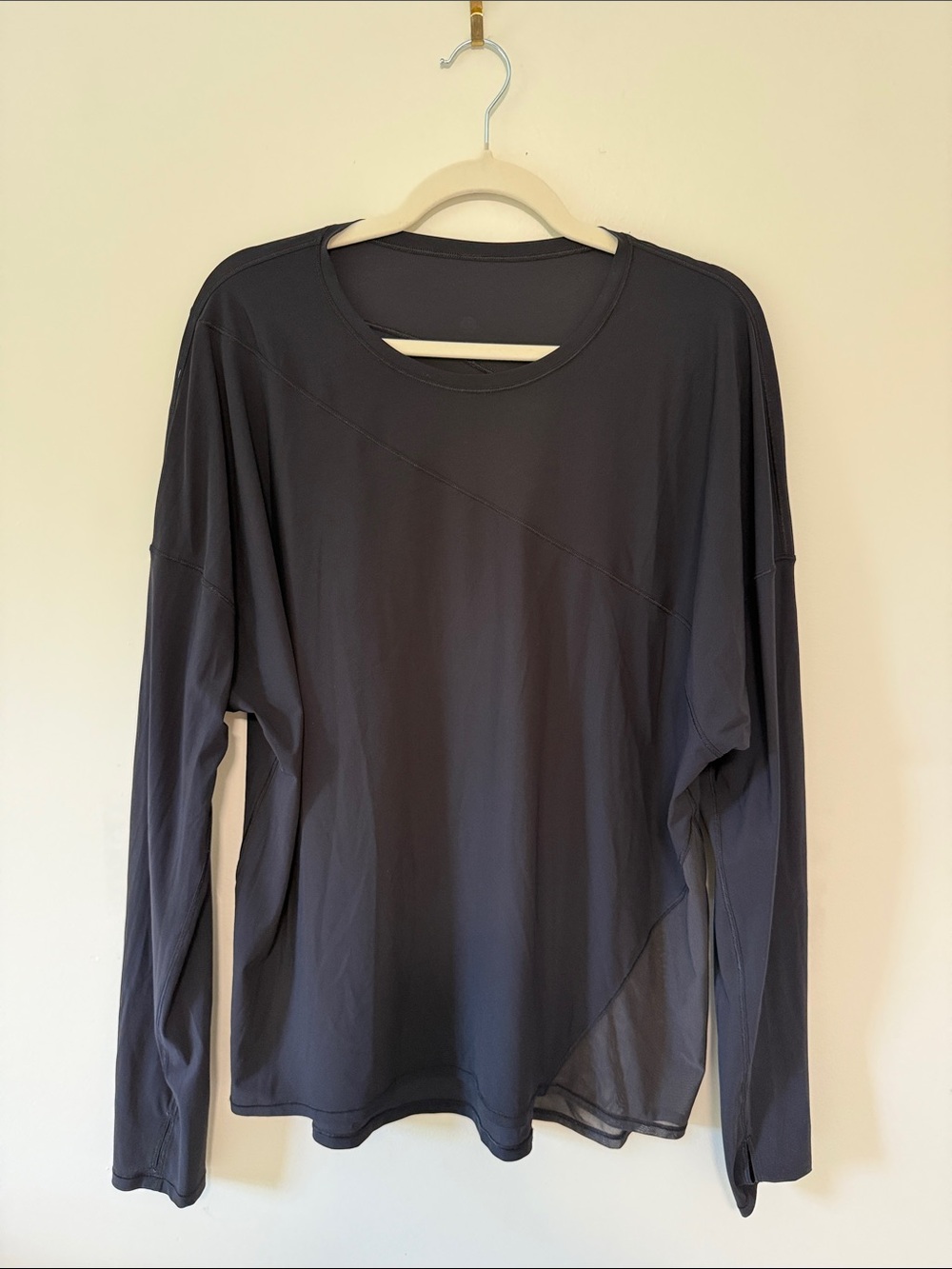 lululemon athletica Long Sleeve Mesh Crew Top Black